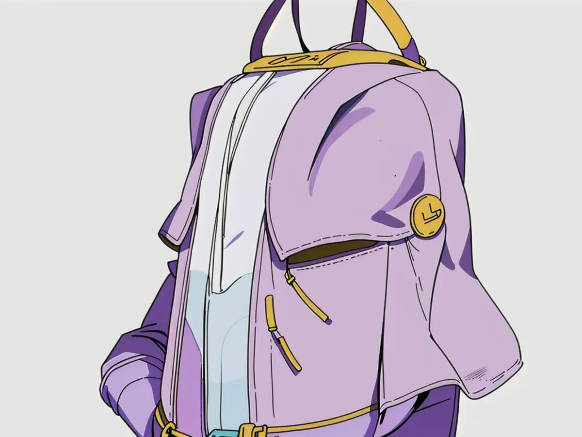 Sleek backpack in lavender hue, featuring gold zippers and dual handles, engineered for contemporary handy-chic buyers. Contemporary lavender rucksack equipped with gold zips and twin grips, crafted for stylish and trend-conscious buyers.